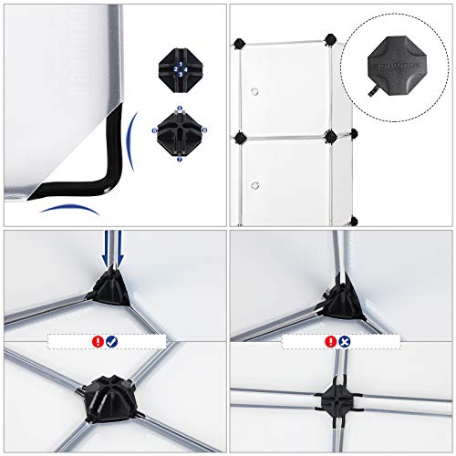 SONGMICS Armario Modular con 16 Cubos, Montaje en Bricolaje, Armario de Almacenamiento de Plástico, con Puertas, Estable, Instalación Sencilla, LPC44BS