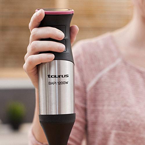 Taurus Bapi 1200 Inox  - Batidora de Mano, 1200 W, Bate y Pica Hiello, Agarre Ergonómico