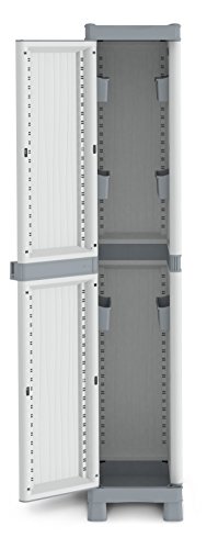 Terry 1002567 Armario 1 6 Bandas de Almacenamiento. Práctica Apertura de Las Puertas hasta 180°, Gris, 35x43.8x181.8 cm
