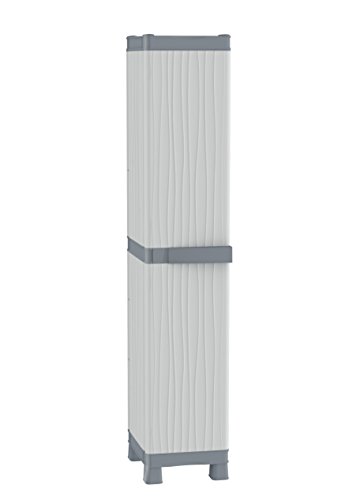 Terry 1002567 Armario 1 6 Bandas de Almacenamiento. Práctica Apertura de Las Puertas hasta 180°, Gris, 35x43.8x181.8 cm