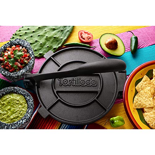 Tortillada – Prensa de Hierro Fundido para Hacer Tortillas + Recetas (20cm)