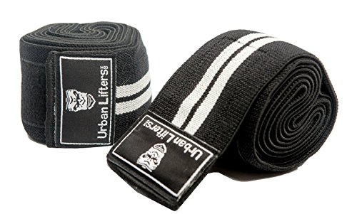 Vendas elásticas para rodillas. Soporte de rodilla elástico y resistente para sentadillas, levantamiento de potencia y levantamiento olímpico, estuche GRATIS