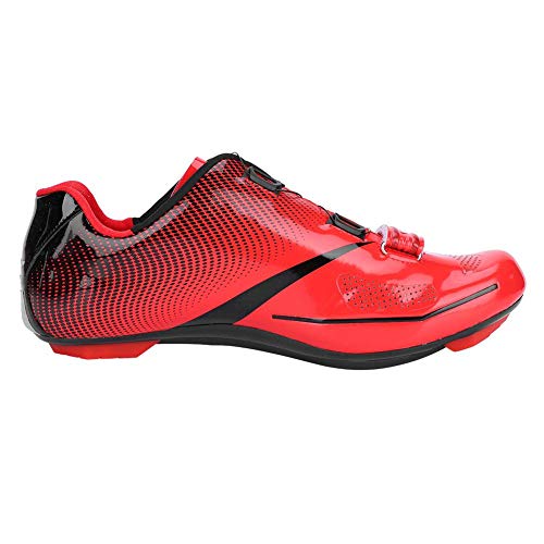 VGEBY1 Calzado para Bicicletas, Calzado con Sistema de Bloqueo Transpirable para Bicicletas de montaña y Carretera Accesorios para Ciclismo(45-Rojo)
