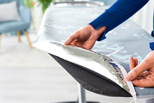 Vileda Total Reflect Plus - Tabla de planchar grande, altura regulable 74 - 97 cm, con funda metálica para planchado más rápido, medidas: 130 x 44 cm, color gris