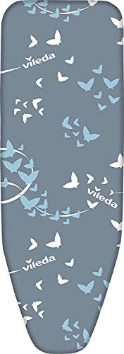 Vileda Total Reflect Plus - Tabla de planchar grande, altura regulable 74 - 97 cm, con funda metálica para planchado más rápido, medidas: 130 x 44 cm, color gris