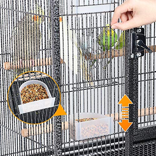 Yaheetech Jaula para Pájaroas Jaula Grande con Soporte Pie Jaula para Loros Mascota Jaula con Ruedas 136 cm