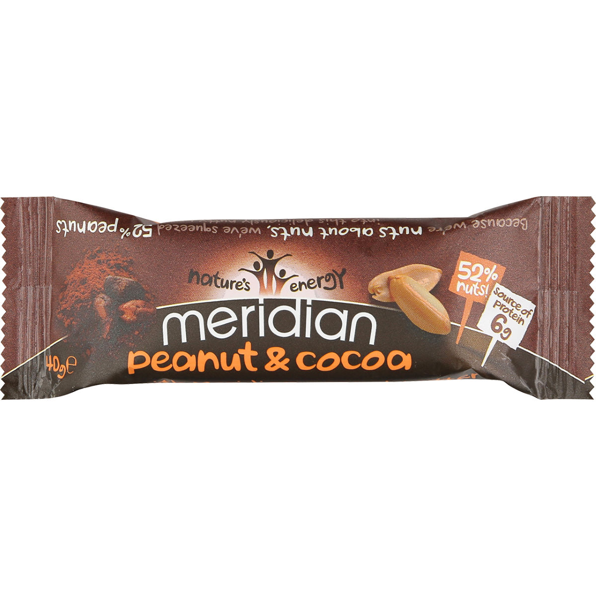 Barritas energéticas Meridian Peanut (18 x 40 g, cacahuete) - Barritas