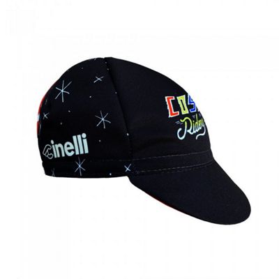 Cinelli Sergio Mora Cosmic Riders Cap  - Negro/Rojo - One Size, Negro/Rojo