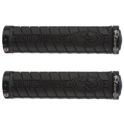 Pack de puños de manillar con bloqueo Lizard Skins Logo Bonus - Negro - 130mm, Negro