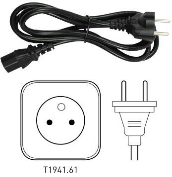 Tacx Power Lead Cable - EU - Negro, Negro