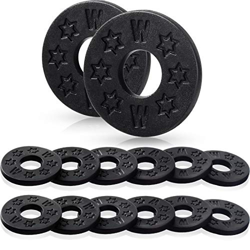 12 Piezas Candados de Correa de Guitarra Cerraduras de Correa de Silicona Bloques de goma para correa de guitarra Protector de Guitarra (Negro)