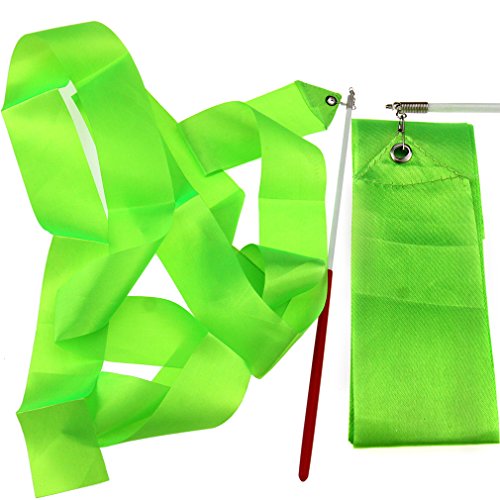 6 x Mix Colours 4M Gym Dance Ribbon Rhythmic Art Gymnastic Streamer Twirling Rod