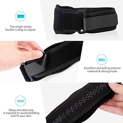AGPTEK 2 x Cinta de Codo Tenista, Coderas de Golfista Ajustable y Antideslizante con Almohadilla EVA para Tenis, Golf, Levantamiento de Pesas, Cricket, Canotaje, Unisex