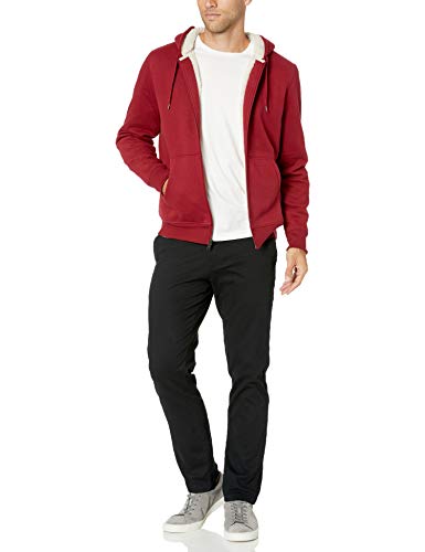 Amazon Essentials Sherpa Lined Full-Zip Hooded Fleece Sweatshirt Fashion-Sweatshirts, Rojo, US S (EU S)