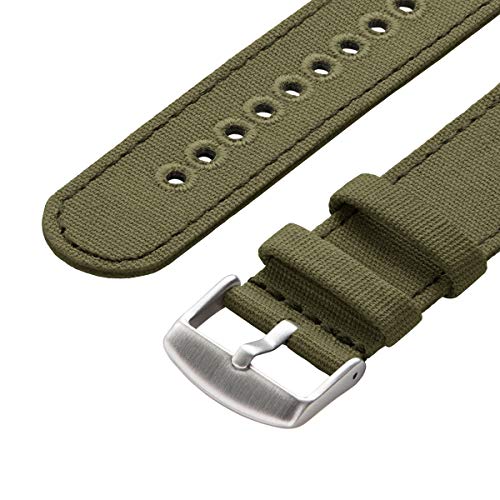 Archer Watch Straps | Correas Reloj Lona de Liberación Rápida para Hombre y Mujer | para Relojes y Smartwatch (Verde Oliva Desteñido, 22mm)
