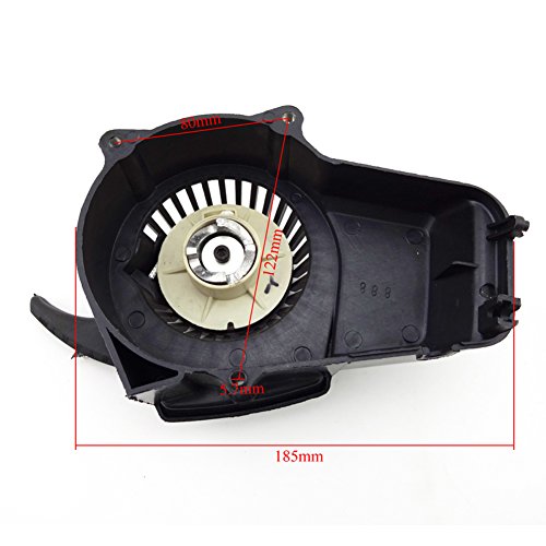 Arrancador de retroceso Stoneder de plástico negro para motor de 2 tiempos, 47 cc, 49 cc para minimotos, motocicletas y cuadriciclos de 4 llantas