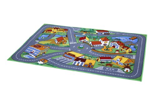 Associated Weavers Alfombra con diseño Quiet Town, Acrílico, Gris y Verde, 100 x 130 cm