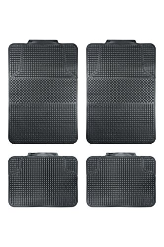 BC Corona GOM001010 Juego de 4 Alfombras de Goma para Coche Universal Color Negro recortables, Set de 4