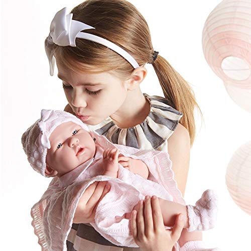 Berenguer Realistic Little Girl Doll - Traje de punto rosa con manta, 15 "