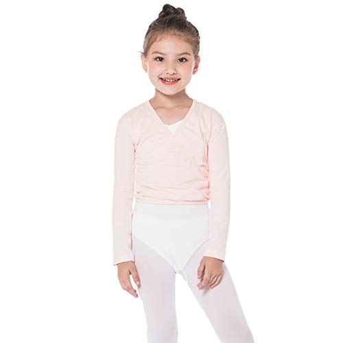 Bezioner Chaqueta para Ballet Danza Yoga Algodón Cardigan Manga Larga para Niña Mujer Rosa L