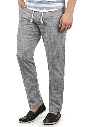 BLEND Bonavo Pantalón De Lino Largo De 100% algodón Regular-Fit, tamaño:M, Color:Black (70155)