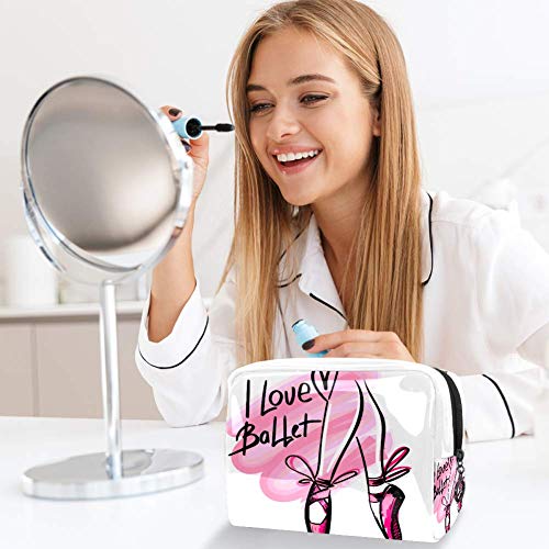 Bolsa de Aseo Hombres y Mujeres Zapatillas de Ballet para Niñas Organizador de Bolso Cosmético Accesorios de Viaje Bolsa de Viaje Bolsa de Lavado 18.5x7.5x13cm