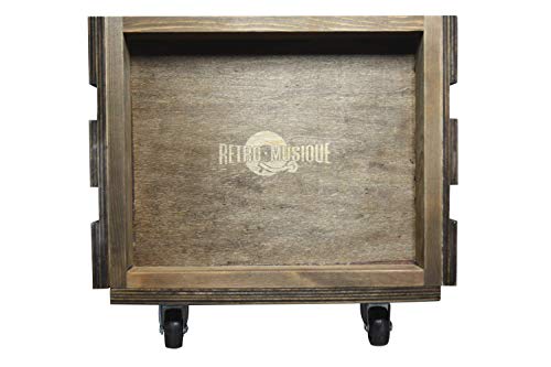 Cajón de Almacenamiento de Registro de LP de madera en Ruedas para hasta 100 álbumes, por Retro Musique