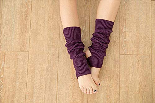 Calentadores Piernas Mujer, 1 Par Calentadores Calcetines de Pierna Tejidos de Punto, Invierno Calcetines Largo de Ganchillo Para Pilates, Ballet, Yoga