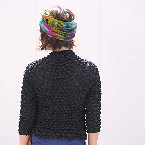Casualbox Tie Dye Cinta para El Pelo Hippie Moda Elástico Cabeza Envolver Tapa 60'S 70'S Retro Bandana Psicodélico Flor Patrón A