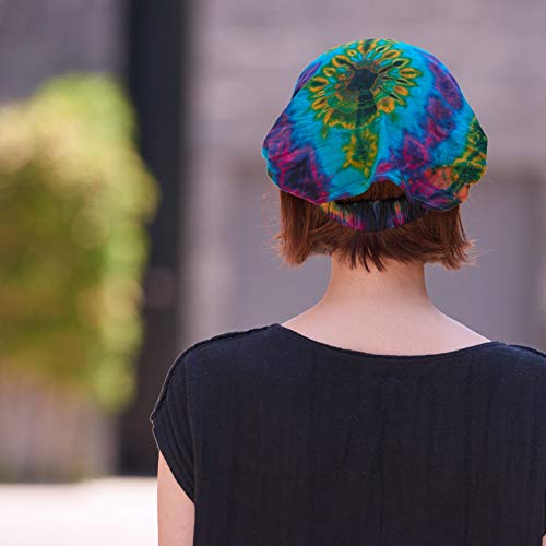 Casualbox Tie Dye Venda Bandana Hippie Cinta Elástico Tapa Cabeza Hombre & Mujeres Psicodélico Flor 60's 70's Retro Boho C