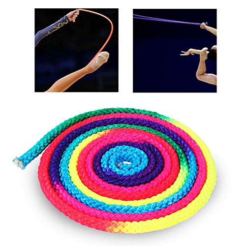 Cuerda de Gimnasia Cinturón de Cuerda Color del Arco Iris Cuerda de Gimnasia rítmica Cuerda sólida Competencia de Artes Entrenamiento Cuerda para Entrenamiento, acondicionamiento físico, Ejercicio