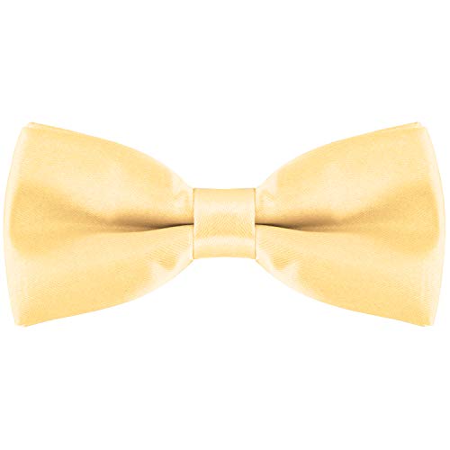 DonDon pajarita noble para niños - combinada y ajustable 9x 4,5 cm - de color oro - brillada con aire de seda
