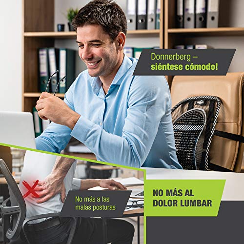Donnerberg Soporte Lumbar Silla Oficina - Respaldo Lumbar Coche Alivia el Dolor Lumbar - Almohada Lumbar - Calidad Alemana