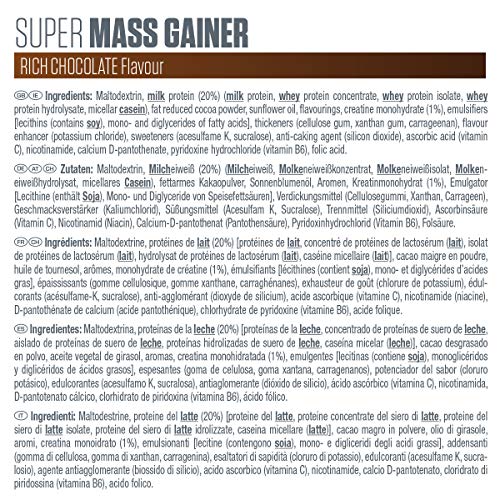 Dymatize Super Mass Gainer Rich Chocolate 2,9kg - Polvo Para Ganar Peso + Carbohidratos, BCAA y Caseína