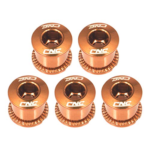 EASTERN POWER 5 Set Tornillos Plato Bicicleta, Tornillos Platos MTB,Tornillos Bici para Doble Plato Shimano/Sram, Naranja