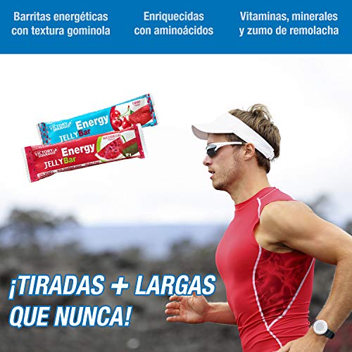 Energy Jelly Bar Sandía. 32g x 24 barritas Aportan vitaminas, minerales y zumo de remolacha. Sin Gluten.