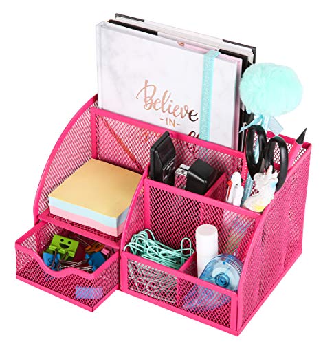 Exerz Organizador de Escritorio/Lapiceros para Escritorio/Escritorio ordenado/Titular de la Pluma/Portalápices/Sistema de Escritorio/Organizador de Oficina (Rosado)