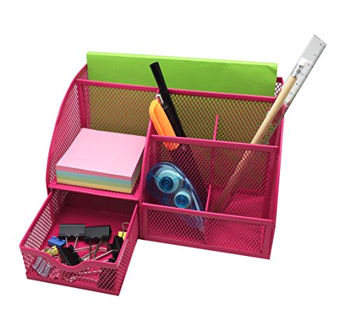 Exerz Organizador de Escritorio/Lapiceros para Escritorio/Escritorio ordenado/Titular de la Pluma/Portalápices/Sistema de Escritorio/Organizador de Oficina (Rosado)