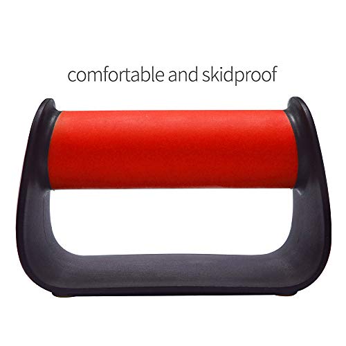 Feishibang Empuñaduras de Flexión Para Tabla de Piso Barras de Empuje portátiles Para Personas Equipo de Entrenamiento en Casa, Color Rojo
