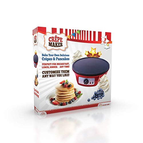 Gadgy ® Crepera Crêpes Maker | Diametro 30 cm 1000 W | | Plancha Anti Adherente | Temperatura Ajustable | Esparcidor y Espátula Incluido | Panqueques Tortitas Tortillas Wraps Bacón
