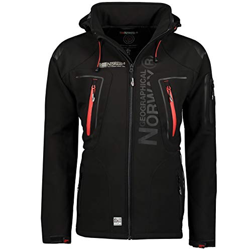 Geographical Norway Hombre de Tacto Suave Funciones Chaqueta para Exterior Impermeable - Negro, Small