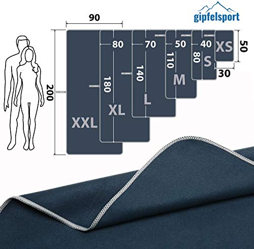gipfelsport Toalla de Microfibra Azul Marino 1x XL(180x80cm)
