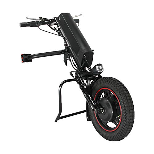 GMtes Silla de Ruedas eléctrica handcycle adjuntos en Silla de Ruedas, Terapia de rehabilitación eléctrico Kit de conversión de Silla de Ruedas con la luz Delantera,11.6Ah
