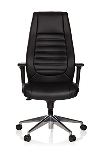hjh OFFICE 600985 Silla de Oficina VITORO Piel sintética Negro Silla Escritorio ergonómico Elegante