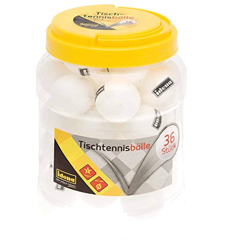 Idena 40169 - Pelotas de Tenis de Mesa (36 Unidades, diámetro Aprox. 4 cm, según Las directivas de la ITTF, Calidad de Estrella, para el Club, el Ocio y los Deportistas)