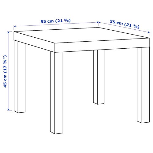Ikea - Mesa Auxiliar lacada (55 x 55 cm), Color Negro