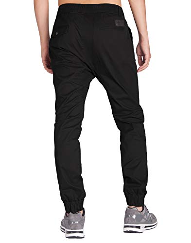 ITALY MORN Pantalones Negro Joggers Hombre Slim Fit XL Negro