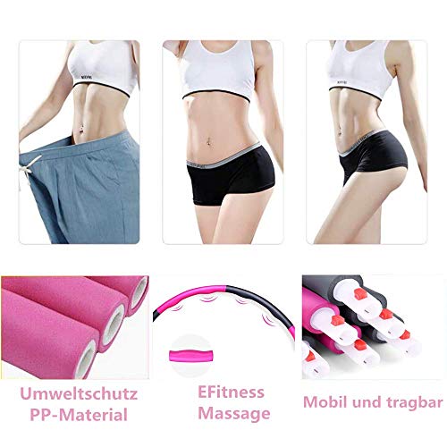 JINQI 95 Cm De Diámetro para Adultos Fitness Hula Hoop Yoga Masaje Aro De Espuma 8 Segmentos Anillo De Gimnasia Extraíble para Principiantes Equipo De Ejercicio De Empalme Adelgazante