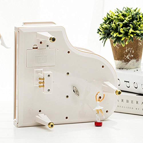 Joojun Caja de música de Piano con muñeca de Bailarina de Ballet giratoria, decoración de la habitación del hogar Adorno de Juguete Musical Estuche de música para Regalo de niña para niños
