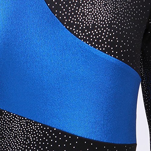Kidsparadisy Leotardos de Gimnasia para niñas Manga Larga Arco Iris Brillante Spakle Dance Ballet Tutu Leotard (Azul, 100 (2-3Y))